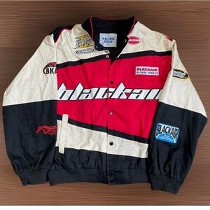 Blackair Patchwork Motorsports Jacket Men's Size XL Red Black White